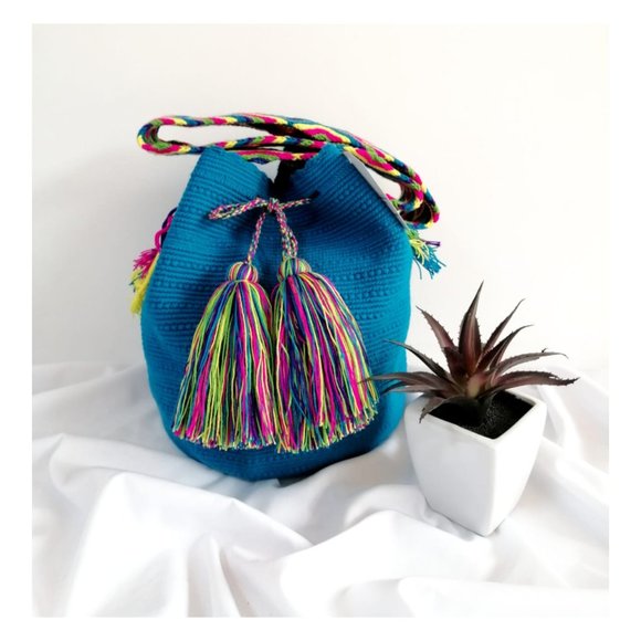 Turquoise Woven Wayuu Bag